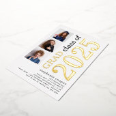 3 Foto's Afstuderen 2022 White Gold Real  Folie Uitnodiging (Gedraaid)