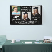 3 Foto's Afstuderen Klasse van 2025 Zwart Spandoek (Beurs)