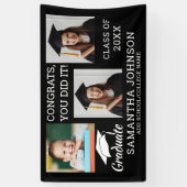 3 Foto's Afstuderen Klasse van 2025 Zwart Spandoek (Verticaal)