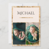 3 foto's Baby Geboorte Aankondiging (Voorkant)