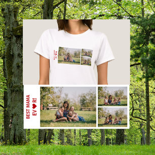 3 Foto's Beste Mama ooit Fotocollage Moederdag T-shirt
