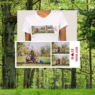 3 Foto's Beste Mama ooit Fotocollage Moederdag T-shirt