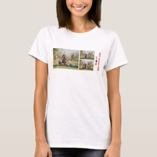 3 foto's Beste peetmoeder ooit hart foto collage T-shirt