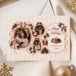 3 Foto's Betoverende Coquette Notenkraker Kerstmis Feestdagenkaart