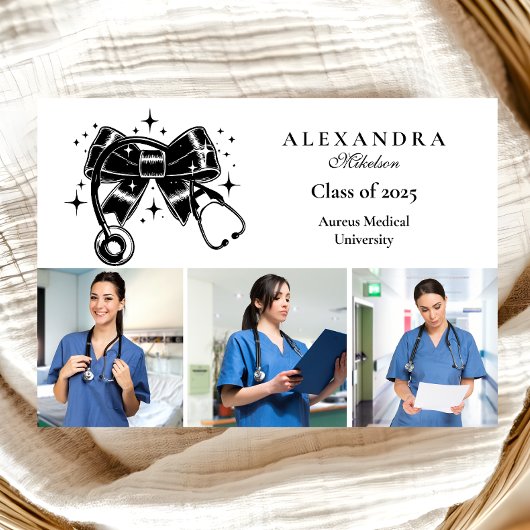 3 Foto's Black Bow Nursing School Afstuderen Aankondiging