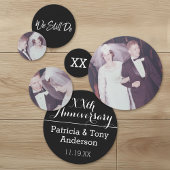 3 Foto's Black White Wedding Jubileum Party Confetti