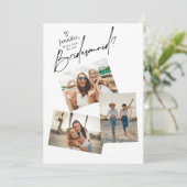 3 Foto's Bridesmaid proposal Kaart Sjabloon (Staand voorkant)