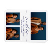 3 Foto's Bruiloft Bewaar de datum Magneet (Horizontaal)