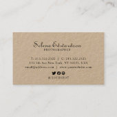 3 Foto's Casual Rustic Kraft White Typografie Visitekaartje (Achterkant)