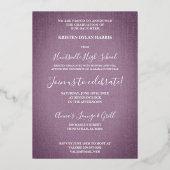 3 Foto's Collage Afstuderen Textieleffect Folie Uitnodiging (Achterkant)