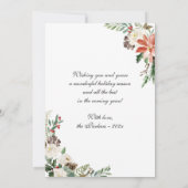 3 Foto's Collage Merry Kerstmis Poinsettia Floral Feestdagenkaart (Achterkant)