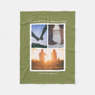 3 foto's collage op maat fleece deken