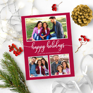 3 foto's collage prettig kerstfeest modern kerstfe briefkaart