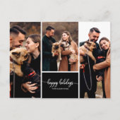 3 Foto's Collage Prettige feestdagen Kerstzwart Briefkaart (Voorkant)