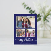 3 foto's collage Schattig script Prettig kerstfees Briefkaart (Staand voorkant)