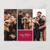 3 foto's collage stijlvol script prettig kerstfees briefkaart (Voorkant)
