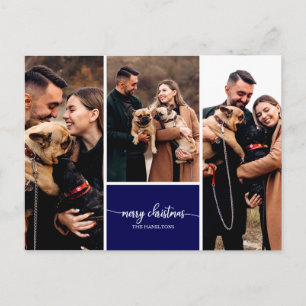 3 foto's collage stijlvolle vrolijk kerstfeest bla briefkaart