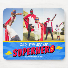 3 Foto's Cute Comic Superheld Fathers Day Muismat