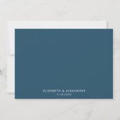 3 foto's elegant blue waterverf, eenvoudig bruilof save the date (Achterkant)