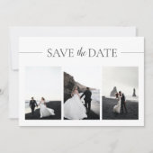 3 Foto's Elegant Classic Wedding Save the Date (Voorkant)