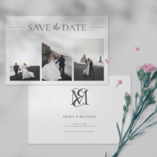 3 Foto's Elegant Classic Wedding Save the Date
