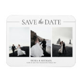 3 Foto's Elegant Classic Wedding Save the Date Magneet (Horizontaal)