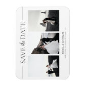 3 Foto's Elegant Classic Wedding Save the Date Magneet (Verticaal)