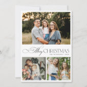 3 foto's elegante typografie Vrolijk kerstfeest Feestdagenkaart (Voorkant)