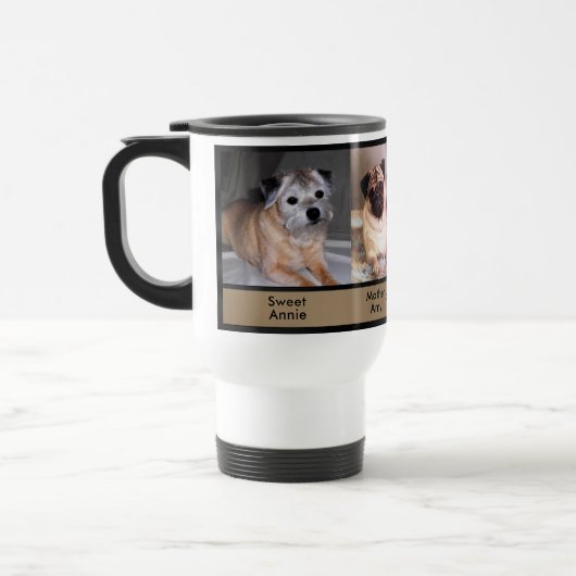 3 Foto's en 9 Tekstvakken Aangepaste doffemmen Reisbeker (Links)