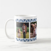 3 Foto's en aangepaste typografie - Blauwe rand op Koffiemok (Links)