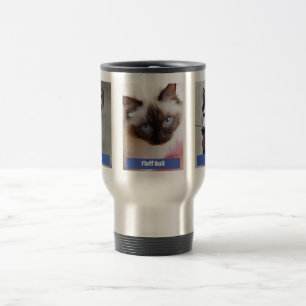 3 foto's en namen van pc's personaliseren / blauw reisbeker