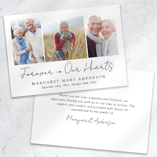 3 Foto's Funeral Sympathie Hartelijk dank Bedankkaart