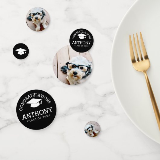 3 foto's Gefeliciteerd Afstuderen afstudeerdop Confetti (Groep)