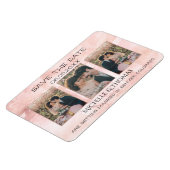 3 Foto's Geometrische Floral Blush Sparen de Datum Magneet (Linkerzijde)