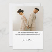 3 foto's gepersonaliseerde bruiloft bedankkaart (Achterkant)