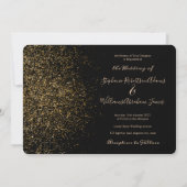 3 foto's gouden glitter Black Waterverf Weddenscha Kaart (Achterkant)