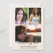 3 Foto's Grad Feest Nep Ecru Rijstpapier Kaart (Voorkant)