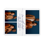 3 foto's Huwelijk Save The Date Magneet (Horizontaal)