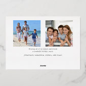 3 foto's Kerstgroen Goud Folie Feestdagenkaart (Achterkant)