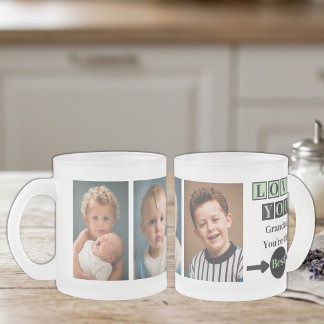 3 foto's liefde voor opa groen matglas koffiemok