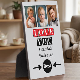 3 foto's liefde voor opa rood fotoplaat