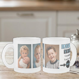 3 foto's love you opa blauw matglas koffiemok