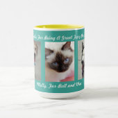 3 Foto's met bericht en namen samenvoegen Mok (Midden)