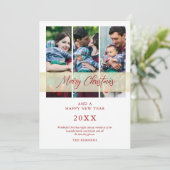 3 Foto's met kersthandgeschreven handschrift voor Kaart (Staand voorkant)