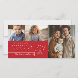 3 foto's met nieuwjaarsfeestdag - rood feestdagenkaart