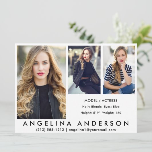 3 Foto's Model Actor Comp Kaart WAT (Staand voorkant)