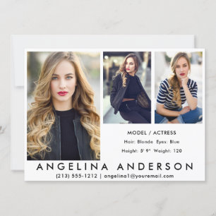 3 Foto's Model Actor Comp Kaart WAT