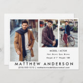 3 Foto's Model Actor Comp White Kaart (Voorkant / Achterkant)