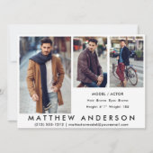 3 Foto's Model Actor Comp White Kaart (Voorkant)