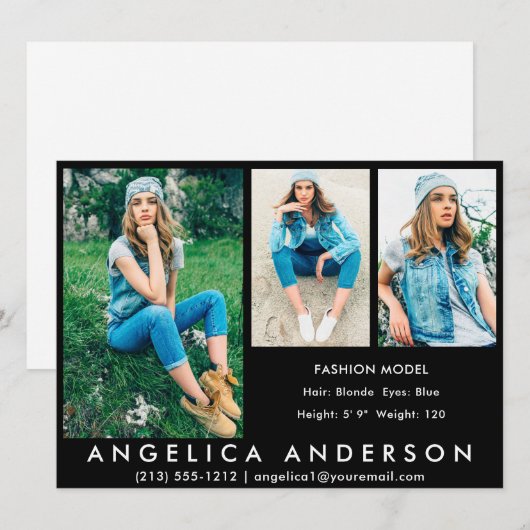 3 Foto's Model Comp Kaart Blk (Voorkant / Achterkant)